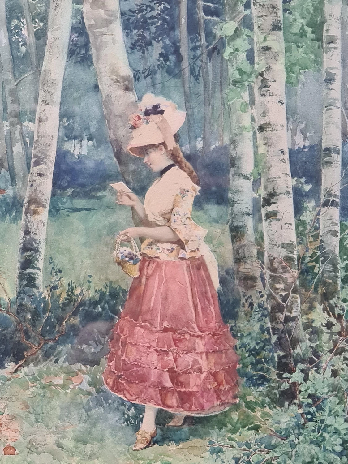 L'elegante in una passeggiata nel bosco